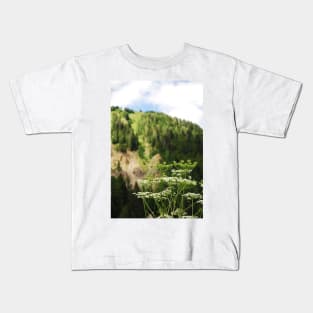 Friulian Dolomites with Foreground Wild Flower Kids T-Shirt